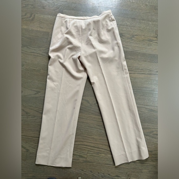 MaxMara Beige Tan Straight Wide Leg high waisted Trousers Womens size 10 - Picture 2 of 5